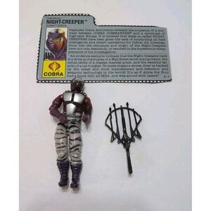Vintage GI Joe ARAH Night Creeper 1990 action figure With Cross Bow And Card